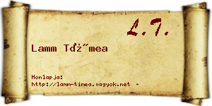 Lamm Tímea névjegykártya