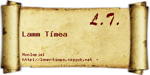 Lamm Tímea névjegykártya